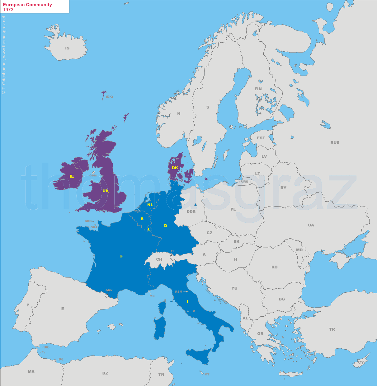 map of European Community 1973