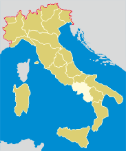 small map of Campania in Italy