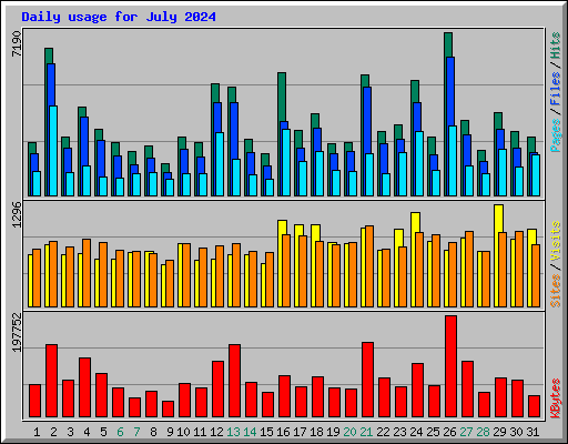 Daily usage for July 2024