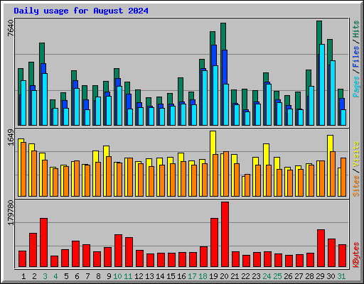 Daily usage for August 2024