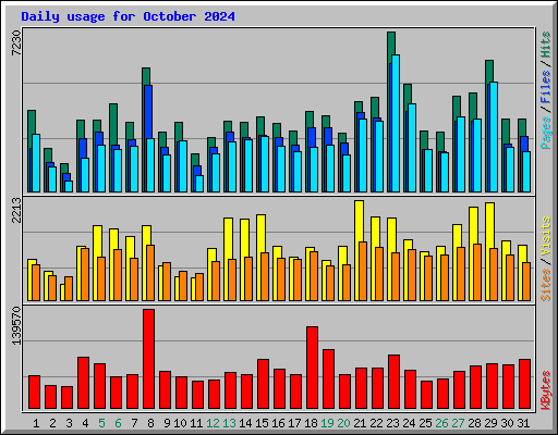 Daily usage for October 2024